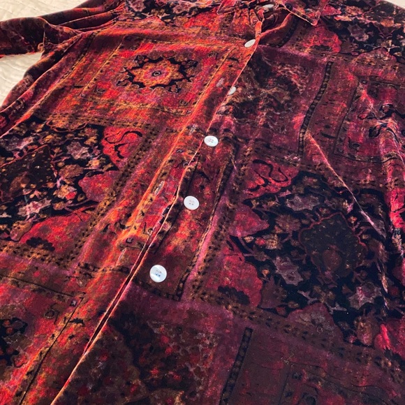 Coldwater Creek crushed velvet vintage blouse Small - Picture 2 of 8